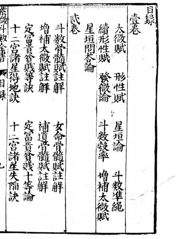 新锓希夷陈先生紫微斗数全书.七卷.宋.陈抟撰.明.潘希尹补.明代南阳堂刊本.黑白版 (陈希夷)插图