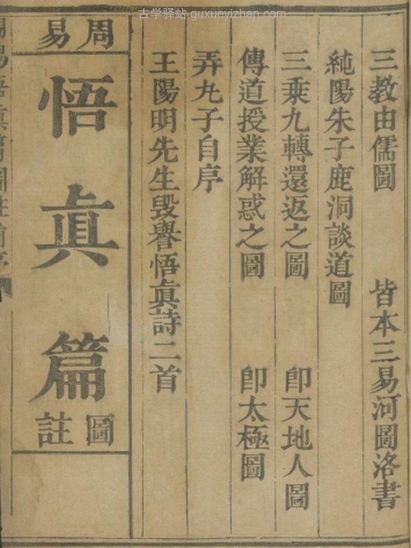 周易悟真篇图注.三卷.并三注.宋.张伯端撰.沙氏藏板.清刊本插图